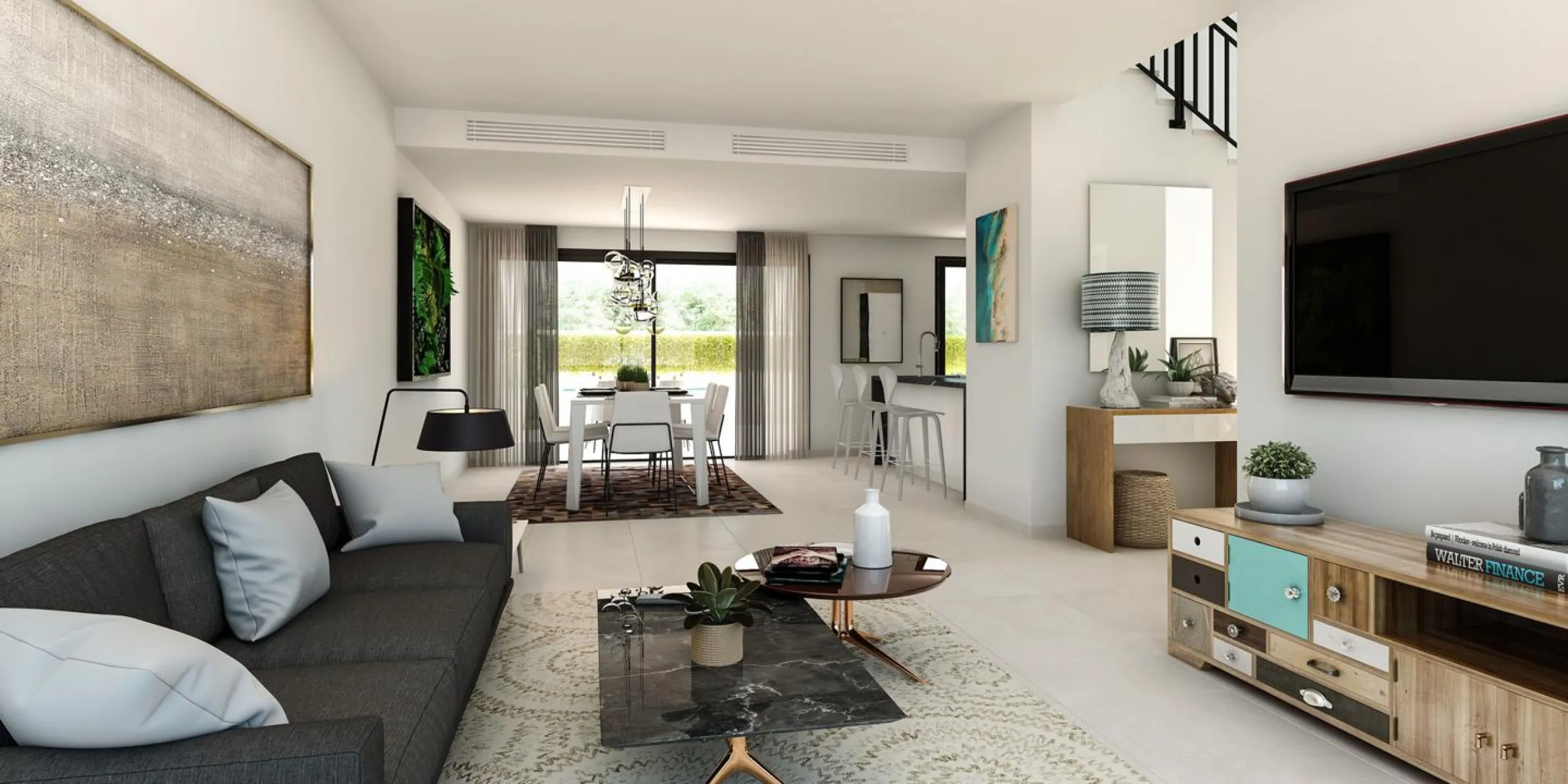 New built detached villas 1800m from the beach in Denia.