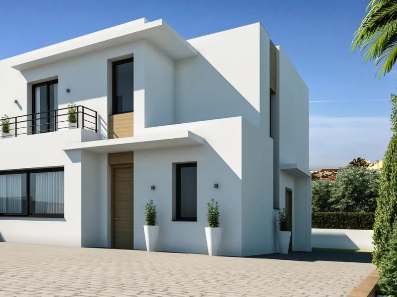 New built detached villas 1800m from the beach in Denia.
