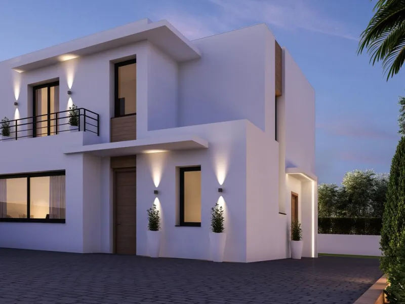 New built detached villas 1800m from the beach in Denia.