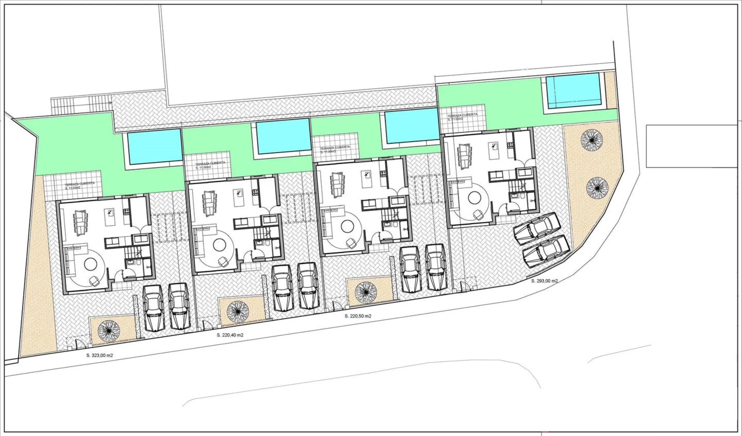 New built detached villas 1800m from the beach in Denia.