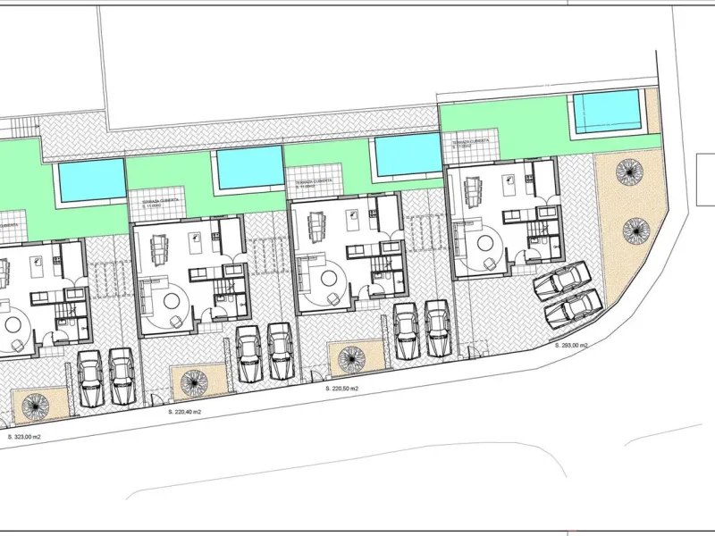 New built detached villas 1800m from the beach in Denia.