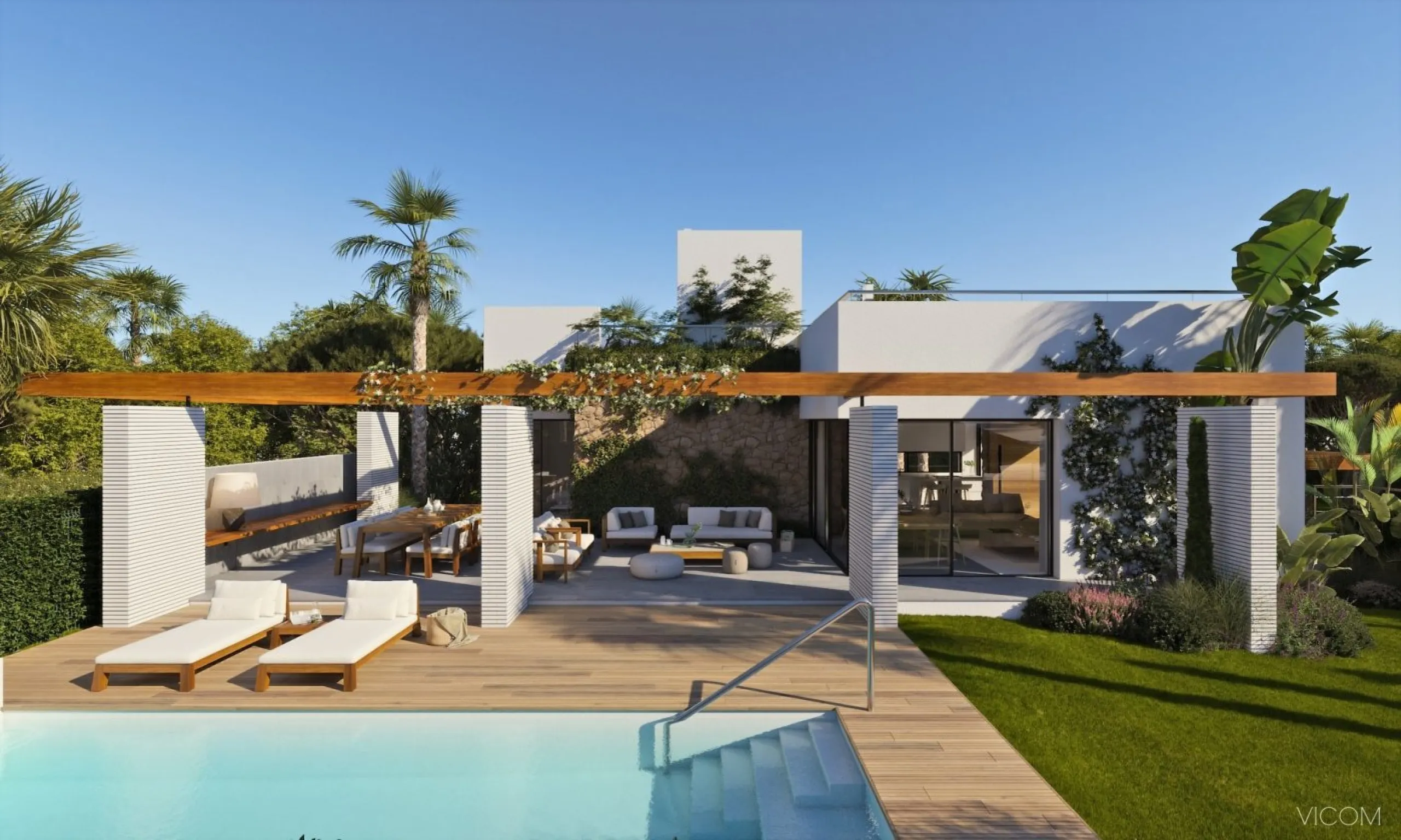 VILLAS DE LUJO DE OBRA NUEVA A 2 MINUTOS ANDANDO A LA PLAYA de AGUAMARINA