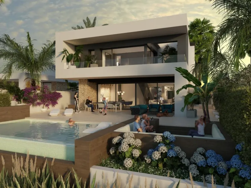 NEW BUILD LUXURY FIRST LINE VILLA IN ALGORFA GOLF COURSE