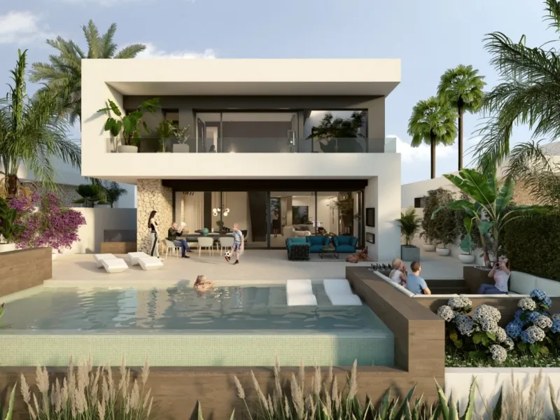 NEW BUILD LUXURY FIRST LINE VILLA IN ALGORFA GOLF COURSE
