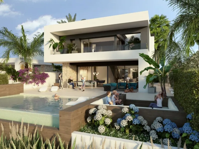 NEW BUILD LUXURY FIRST LINE VILLA IN ALGORFA GOLF COURSE