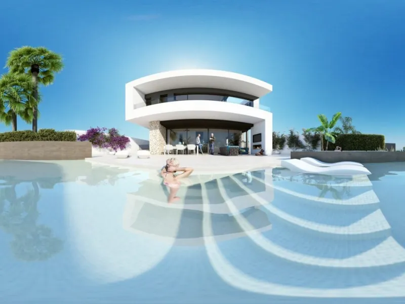 NEW BUILD LUXURY FIRST LINE VILLA IN ALGORFA GOLF COURSE