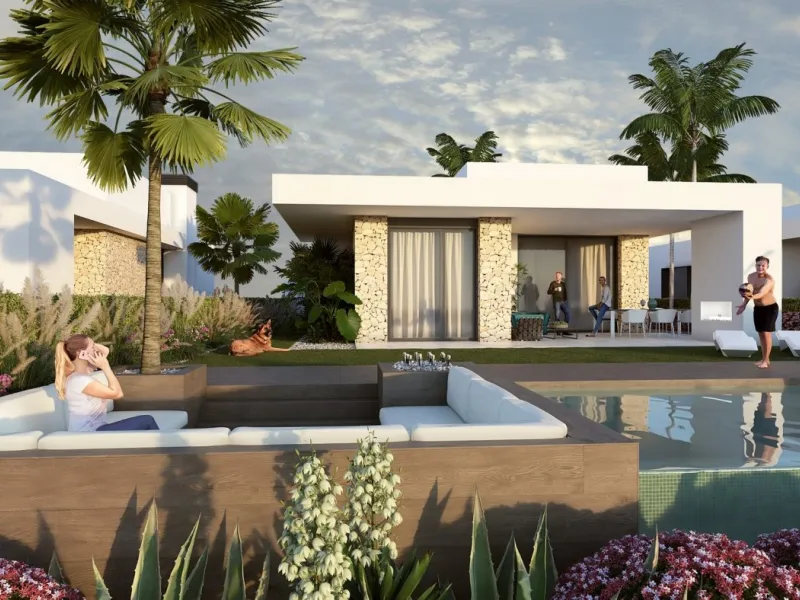 NEW BUILD LUXURY FIRST LINE VILLA IN ALGORFA GOLF COURSE