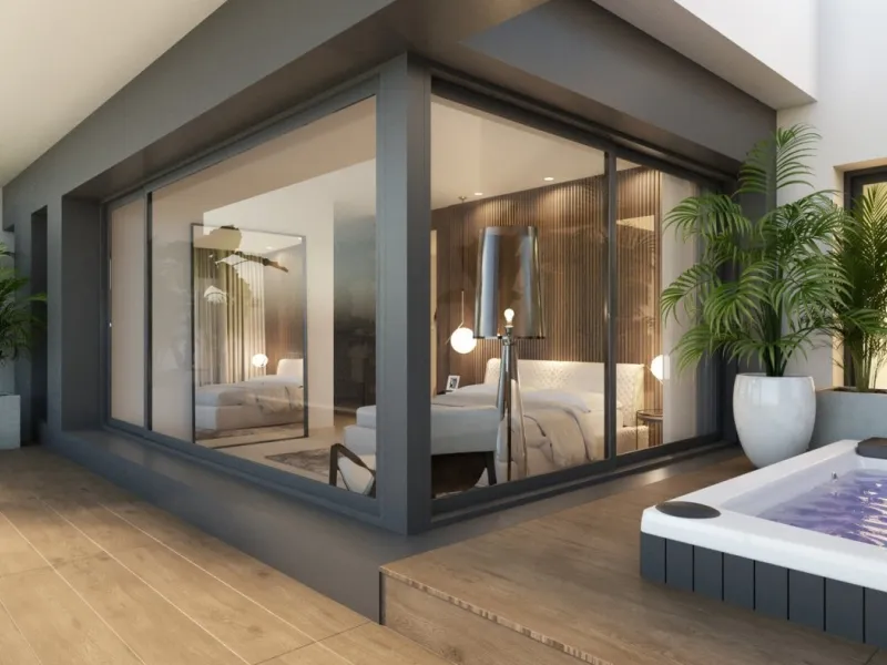 NEW BUILD LUXURY FIRST LINE VILLA IN ALGORFA GOLF COURSE