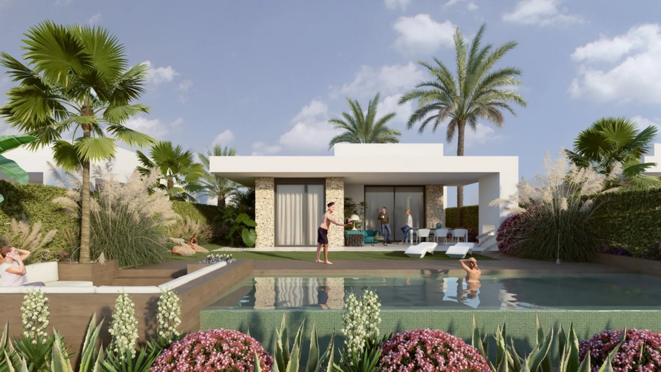 NEW BUILD LUXURY FIRST LINE VILLA IN ALGORFA GOLF COURSE