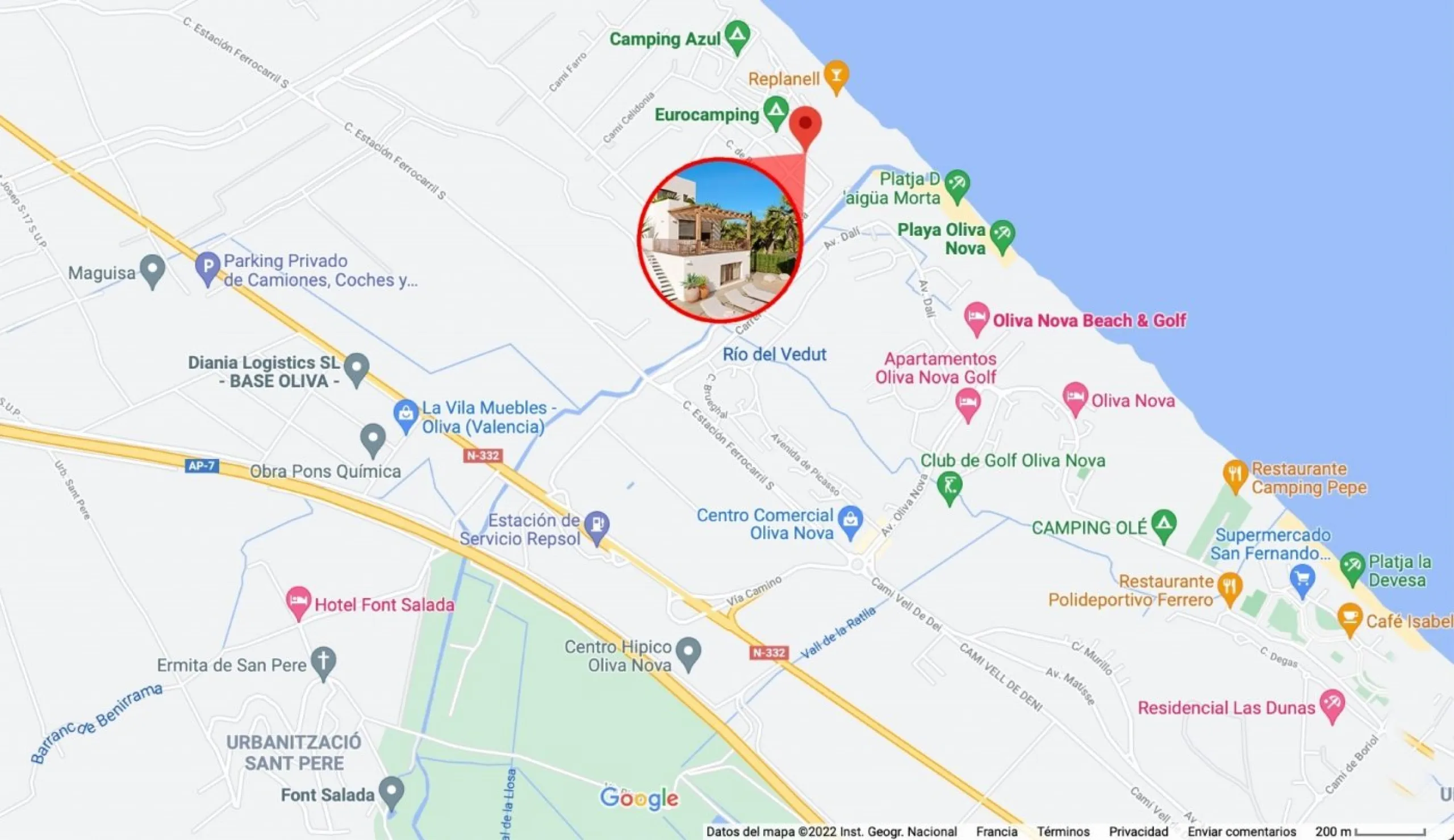 Villa exclusiva en primera línea de la Playa de Rabdells de Oliva