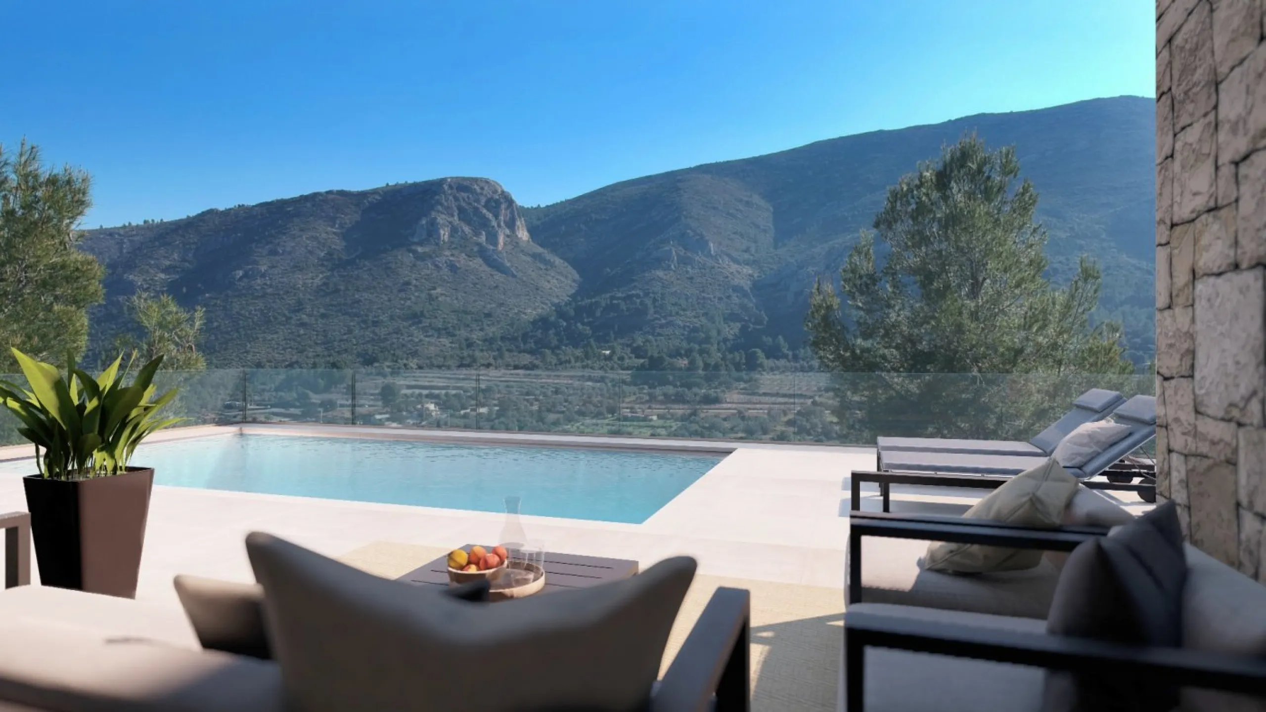 Villa con piscina y vistas al mar en Pedreguer