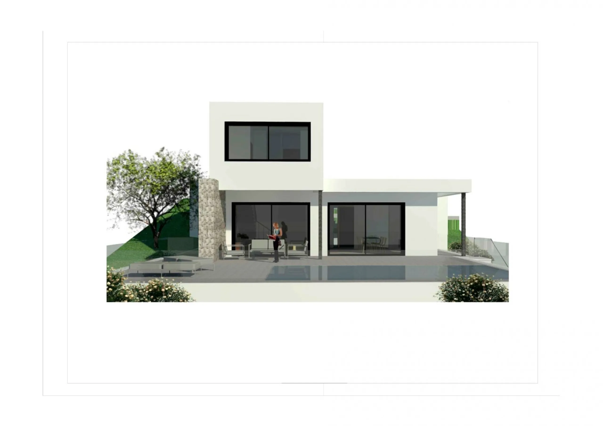 Villa con piscina y vistas al mar en Pedreguer