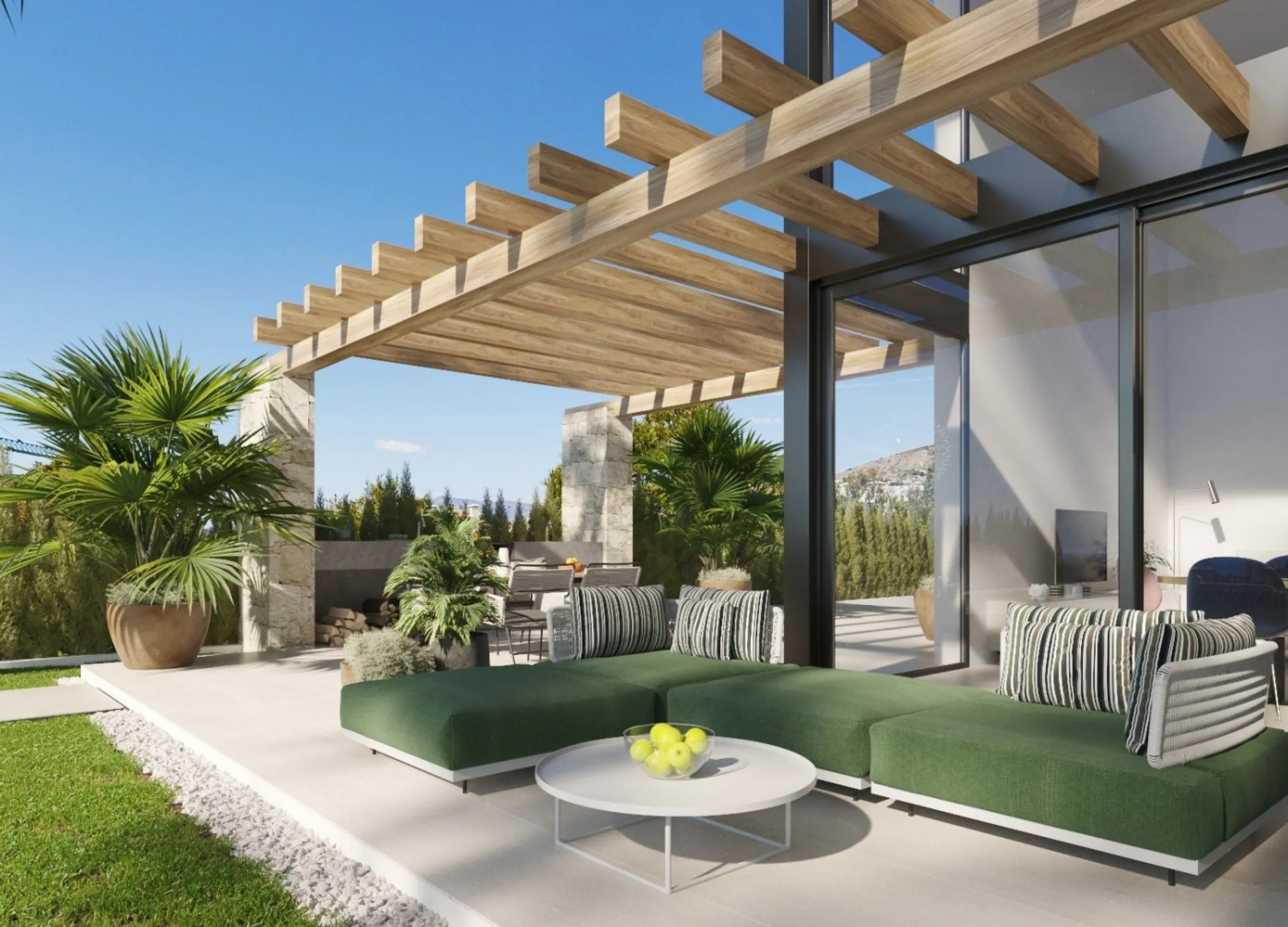 Villas independientes con piscina y vistas al mar en Sierra Cortina