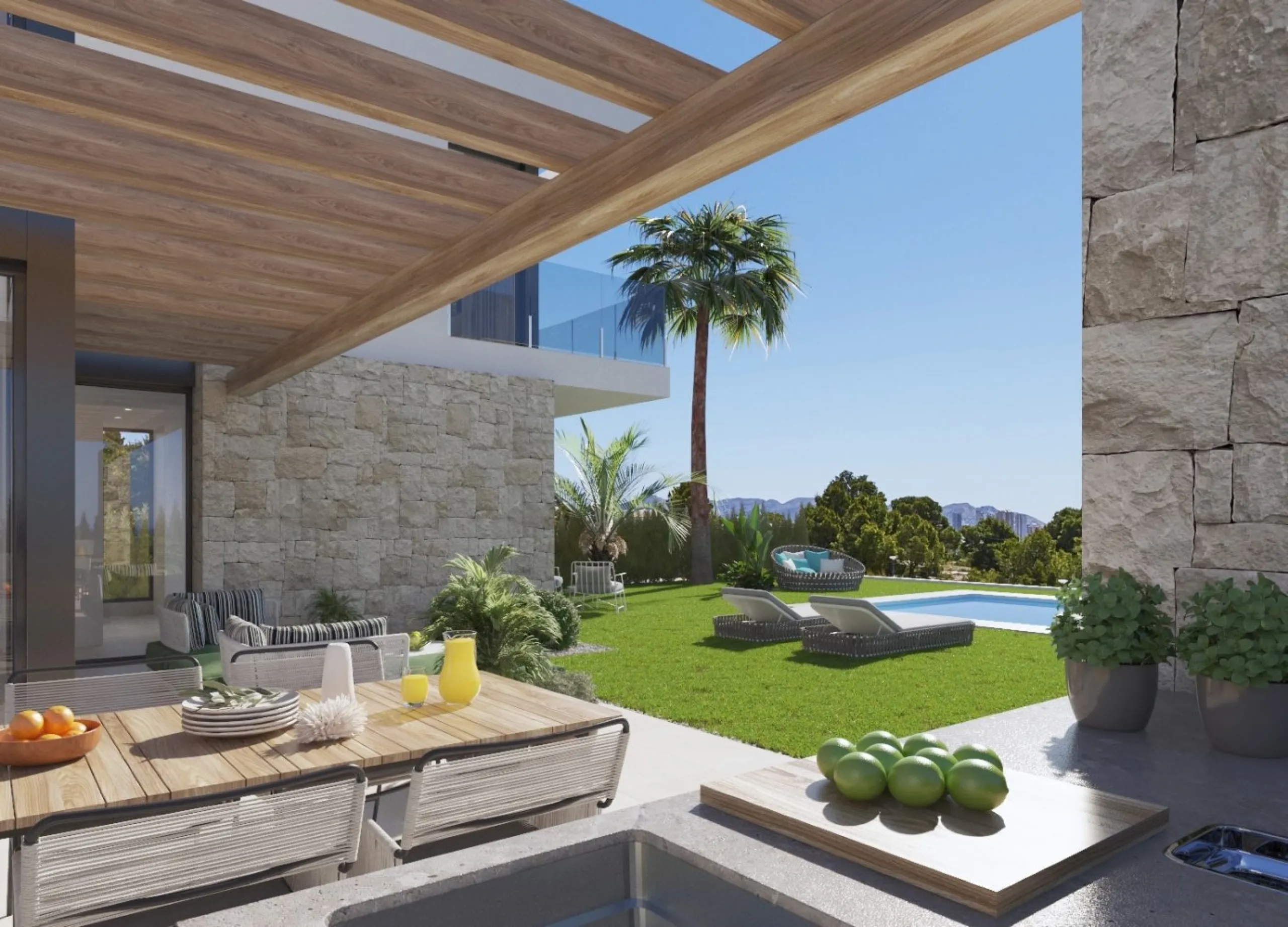 Villas independientes con piscina y vistas al mar en Sierra Cortina