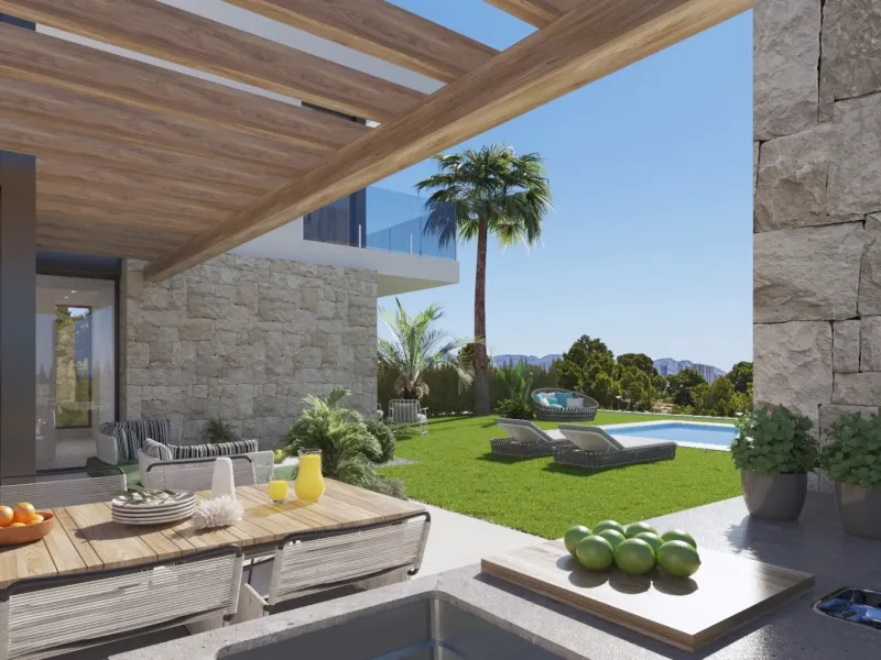 Villas independientes con piscina y vistas al mar en Sierra Cortina