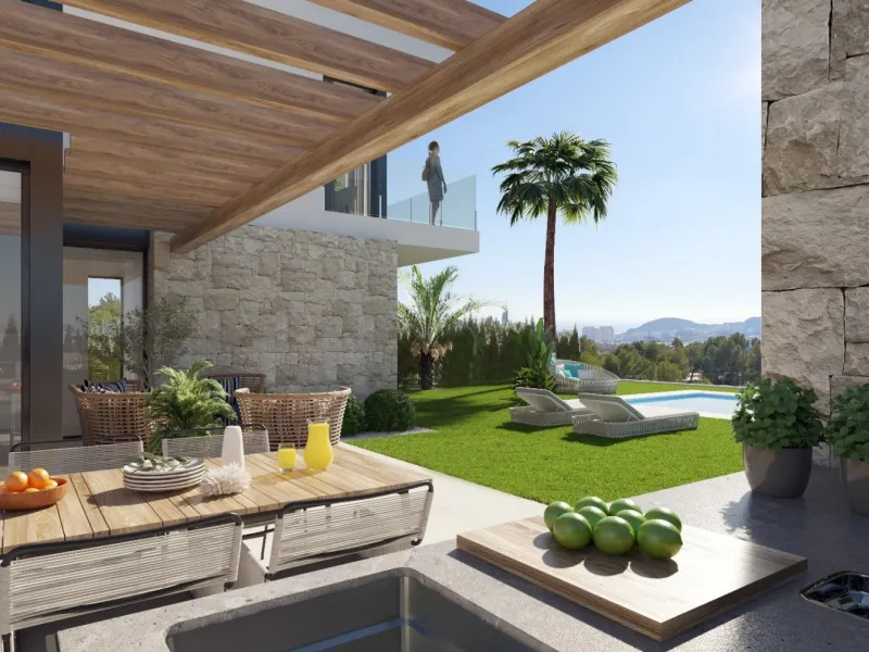Villas independientes con piscina y vistas al mar en Sierra Cortina
