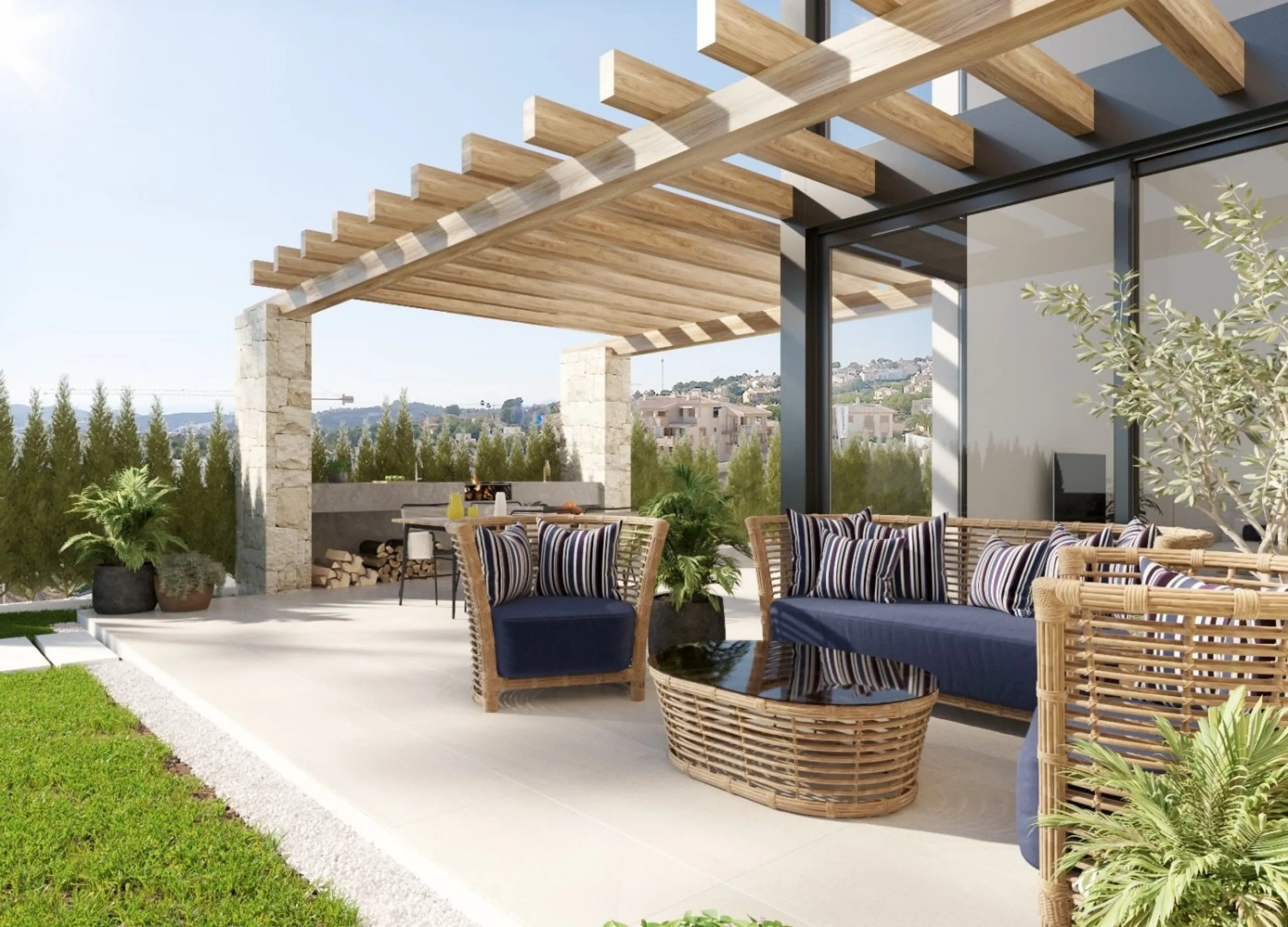 Villas independientes con piscina y vistas al mar en Sierra Cortina