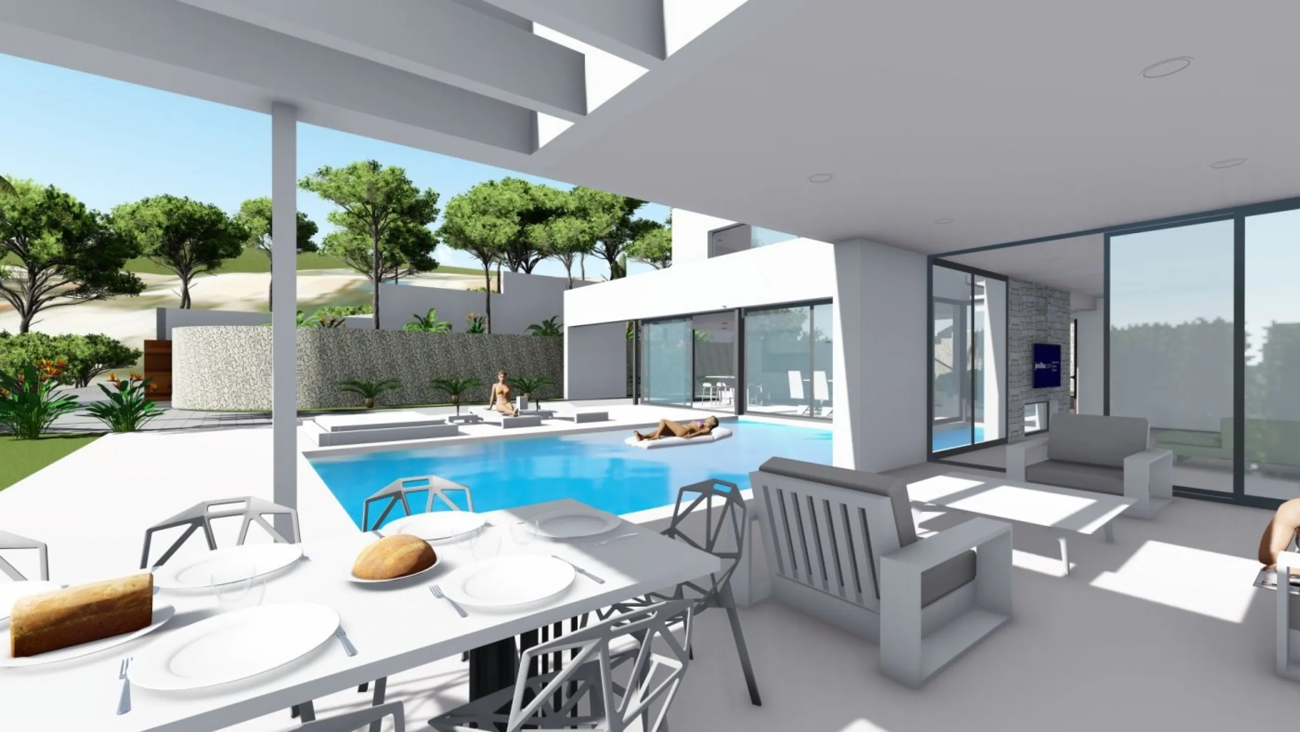 Villa de diseño en Maryvilla con vistas al mar