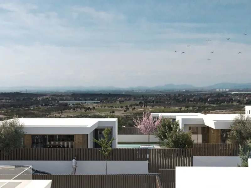 VILLAS DE OBRA NUEVA DE UNA SOLA PLANTA EN CAMPO DE GOLF ALTOANA, MURCIA