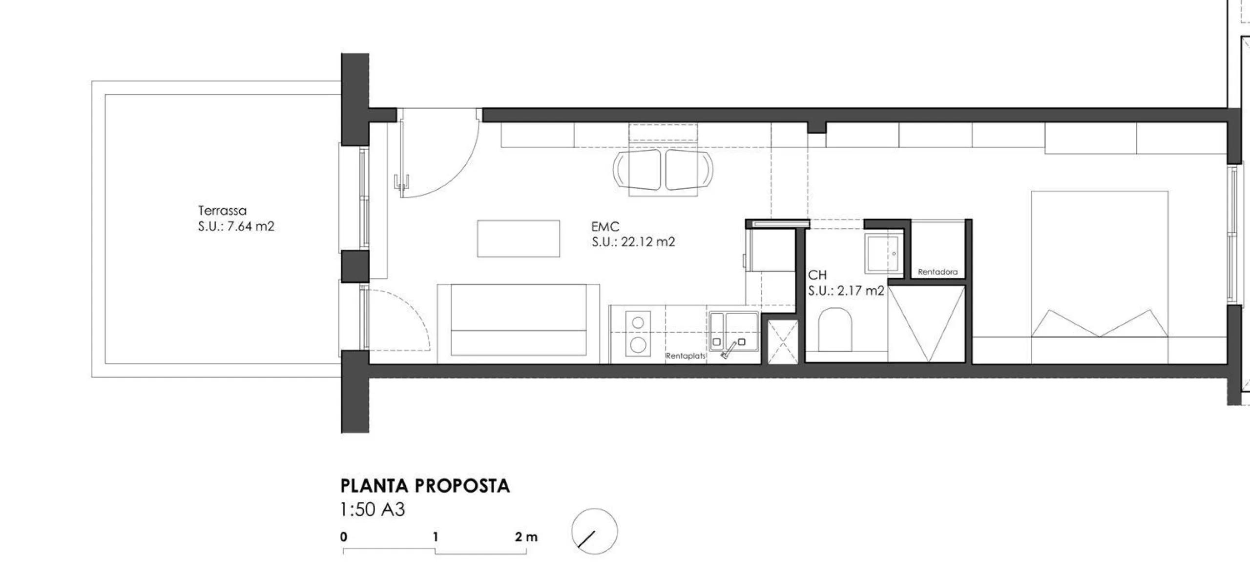 Bright Penthouse Studio with Terrace in La Font de la Guatlla, Barcelona