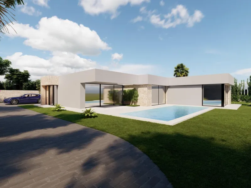 Villa moderna de estilo ibicenco con piscina privada