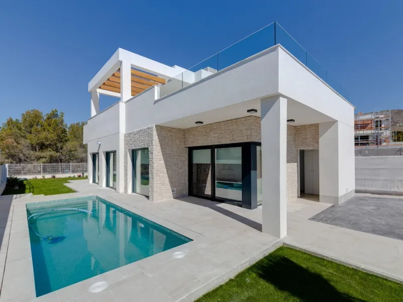 Luxury villas surrounded by green areas and golf courses