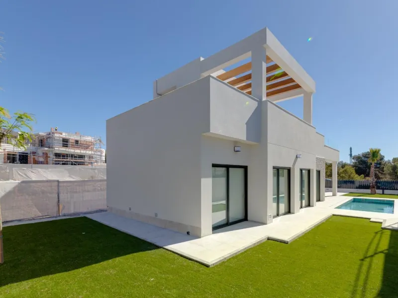 Luxury villas surrounded by green areas and golf courses
