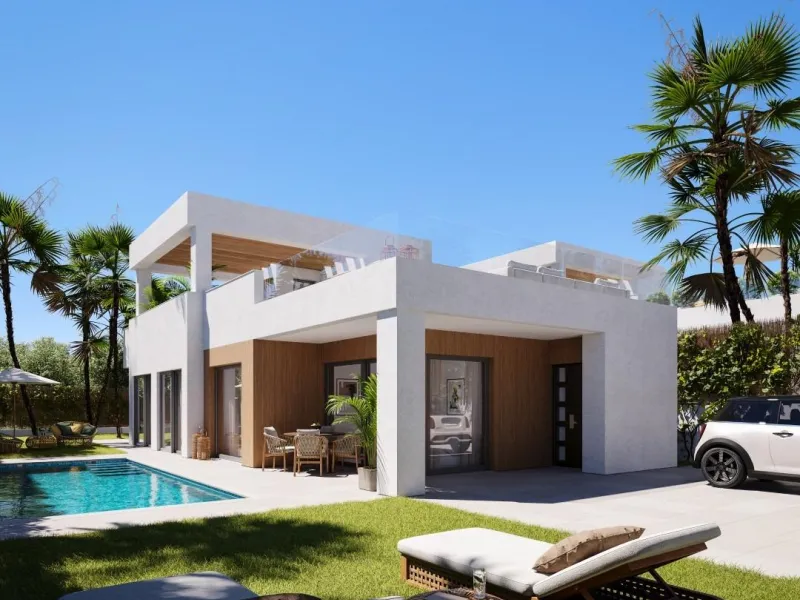 Luxury villas surrounded by green areas and golf courses