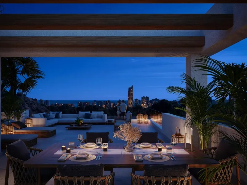 Luxury villas surrounded by green areas and golf courses
