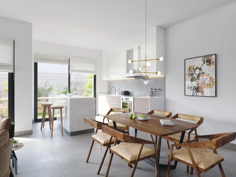 Luxury villas surrounded by green areas and golf courses