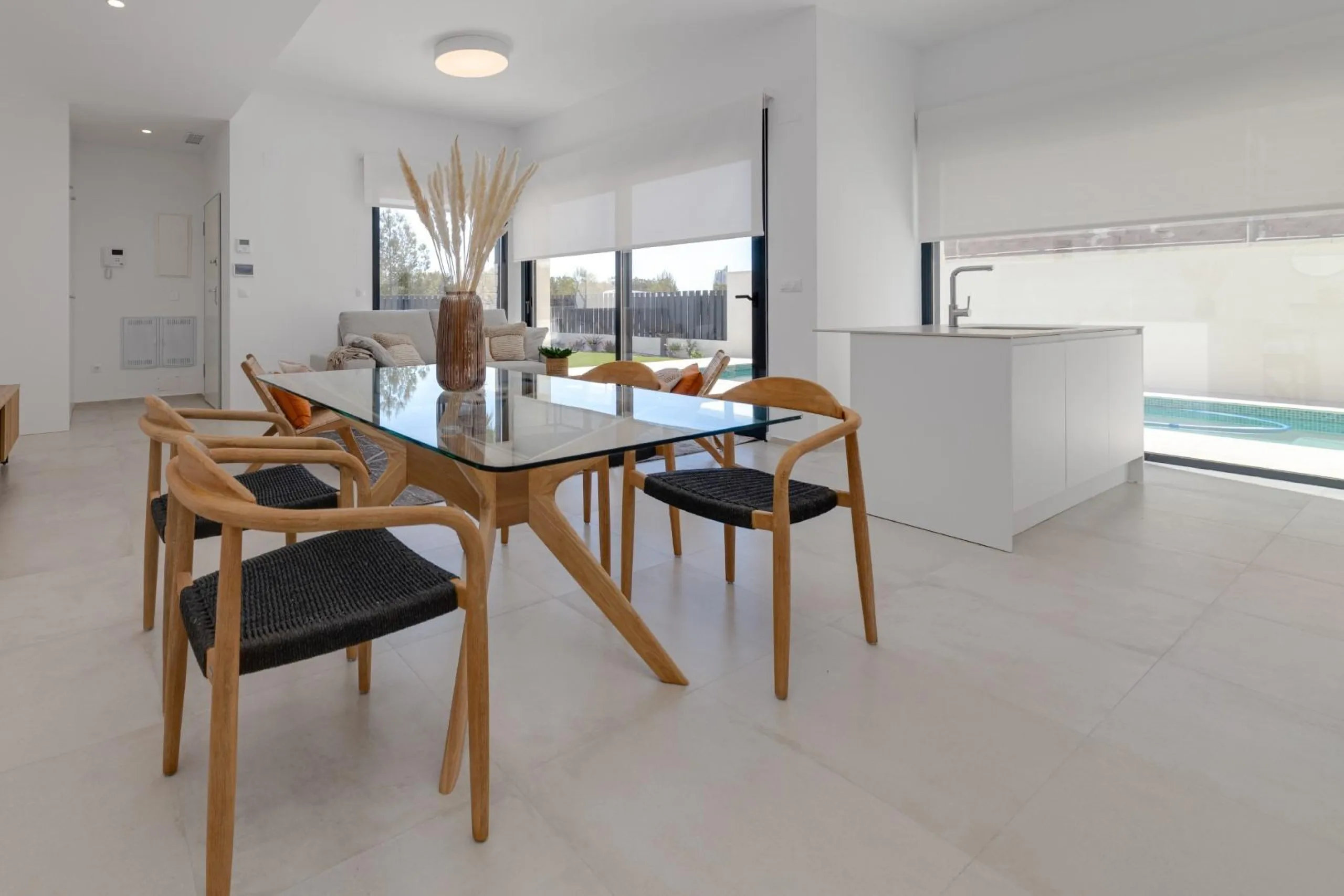 Luxury villas surrounded by green areas and golf courses