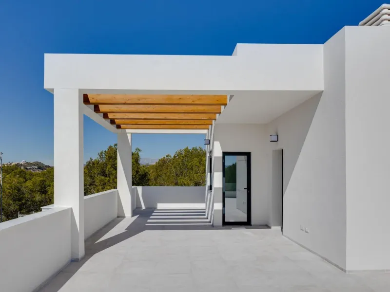 Luxury villas surrounded by green areas and golf courses