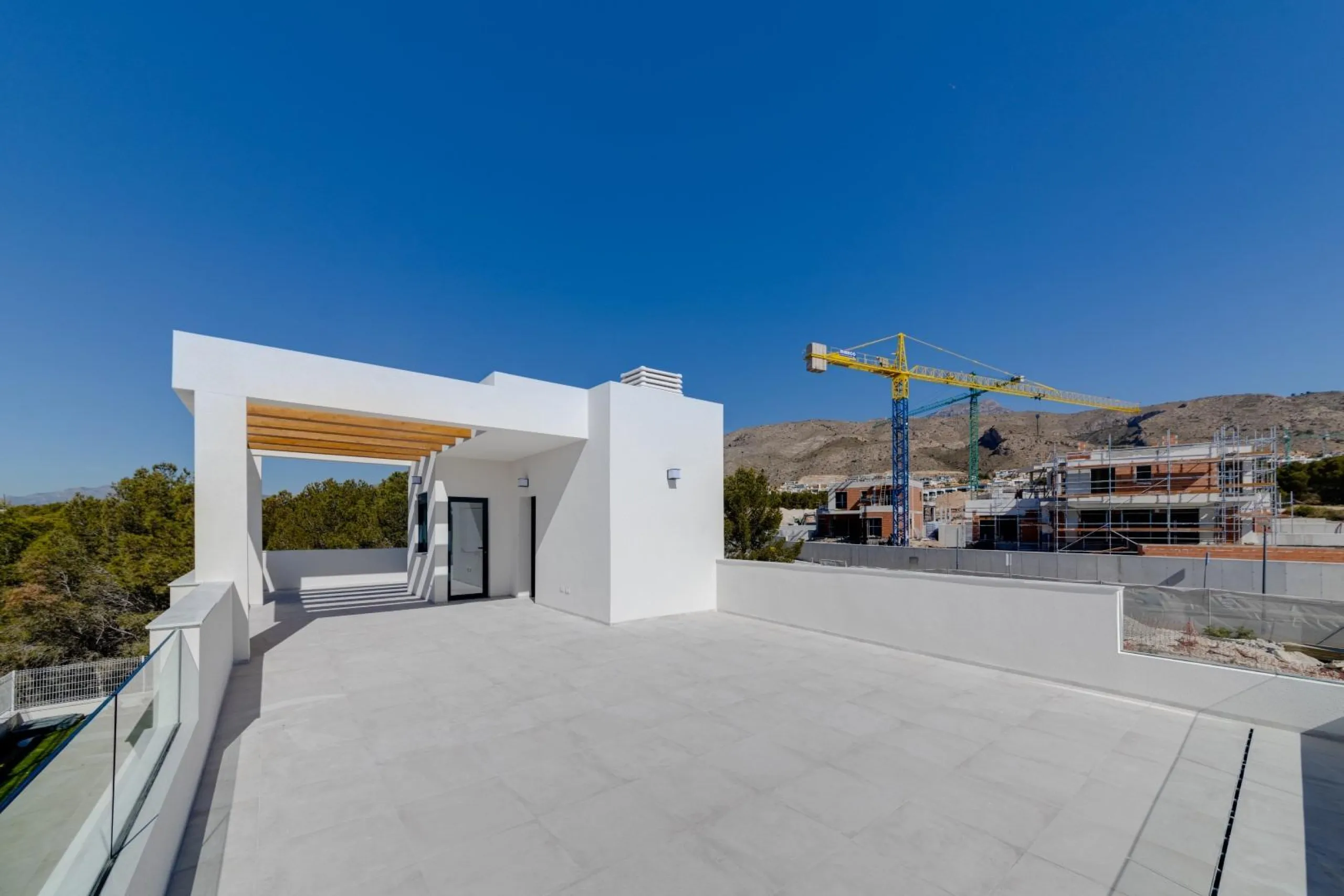 Luxury villas surrounded by green areas and golf courses