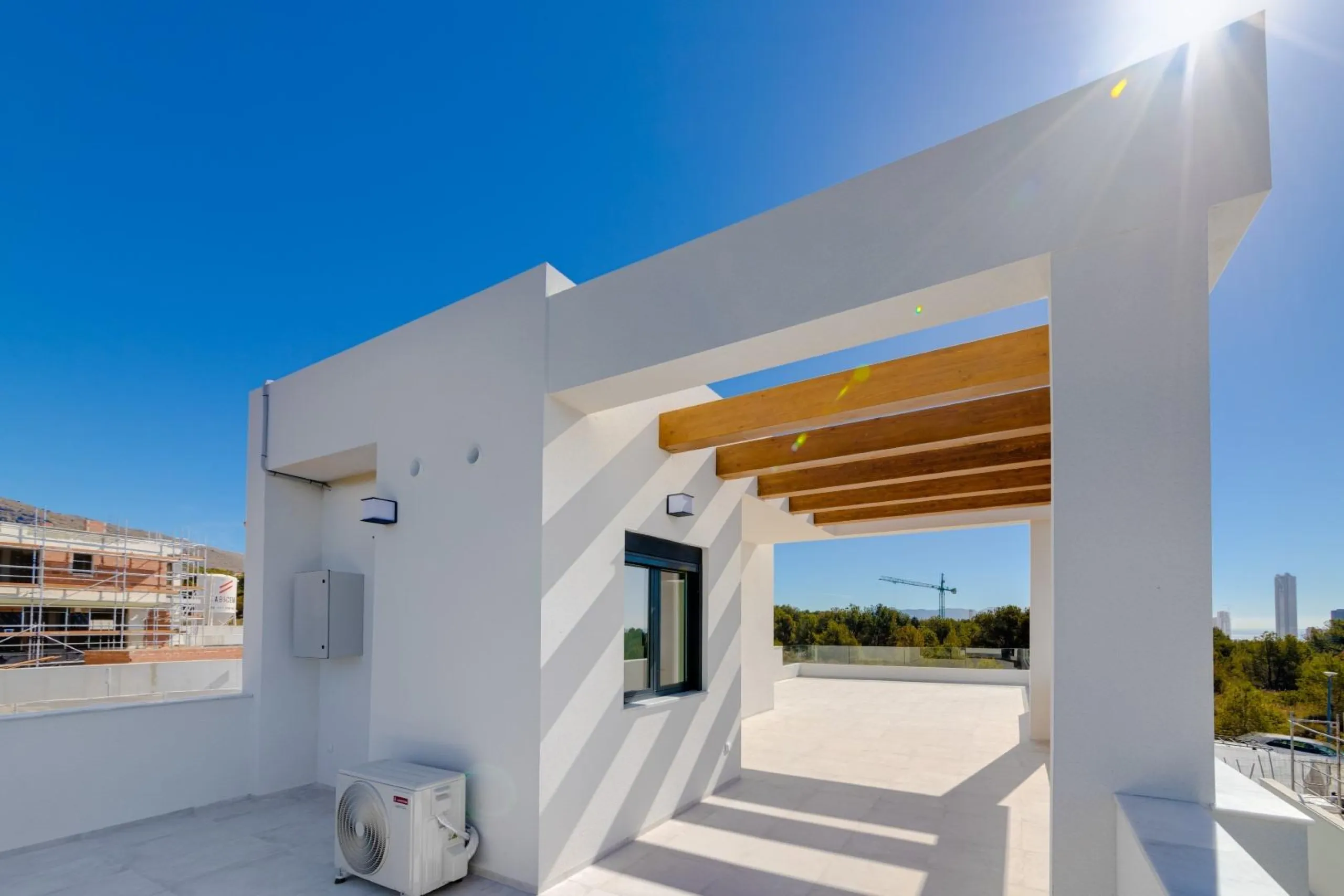Luxury villas surrounded by green areas and golf courses