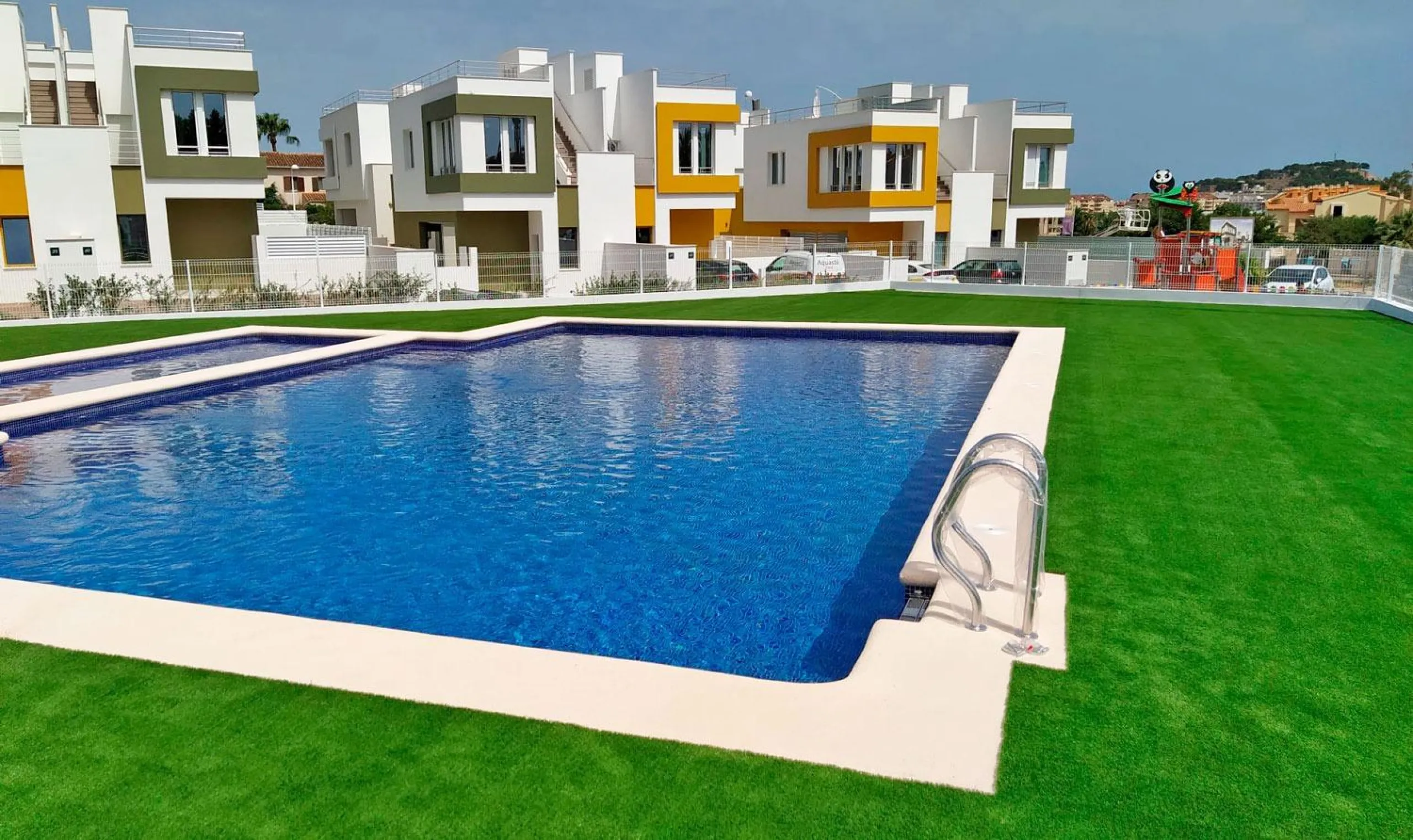 Semi-detached houses with communal pool