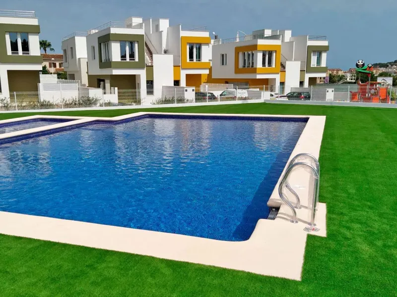 Semi-detached houses with communal pool