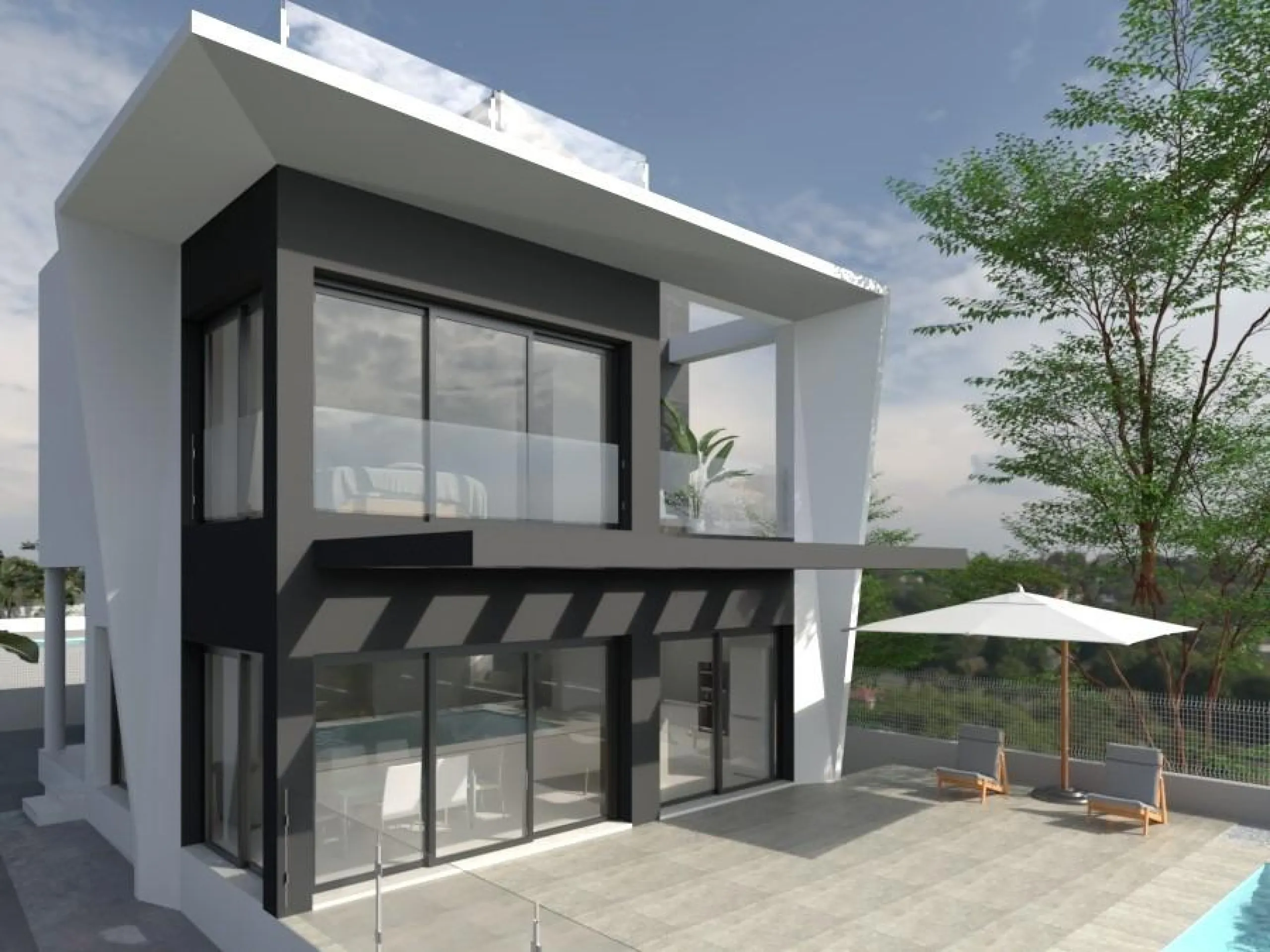 Newly built villa with private pool and next to the sea