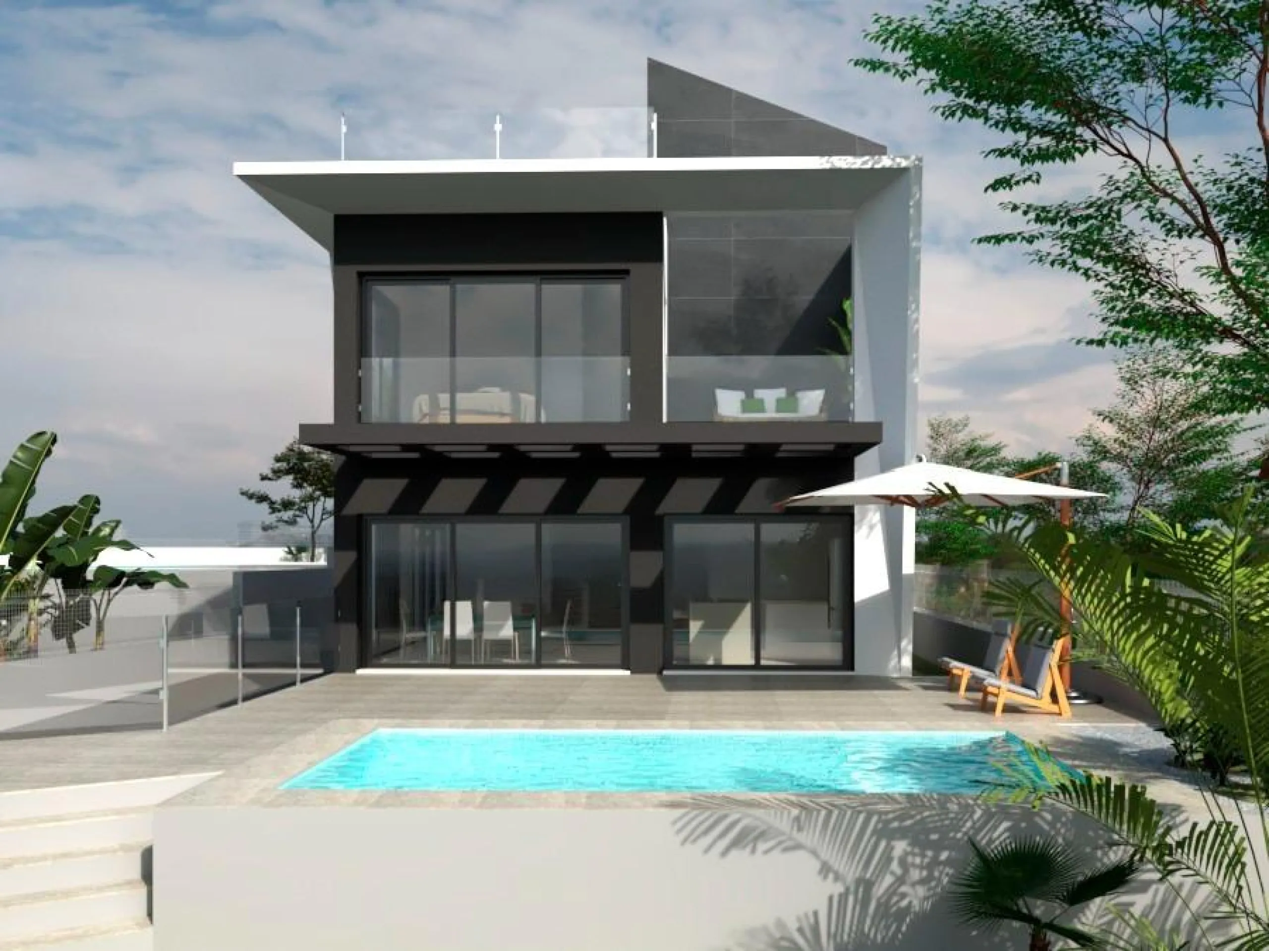 Newly built villa with private pool and next to the sea