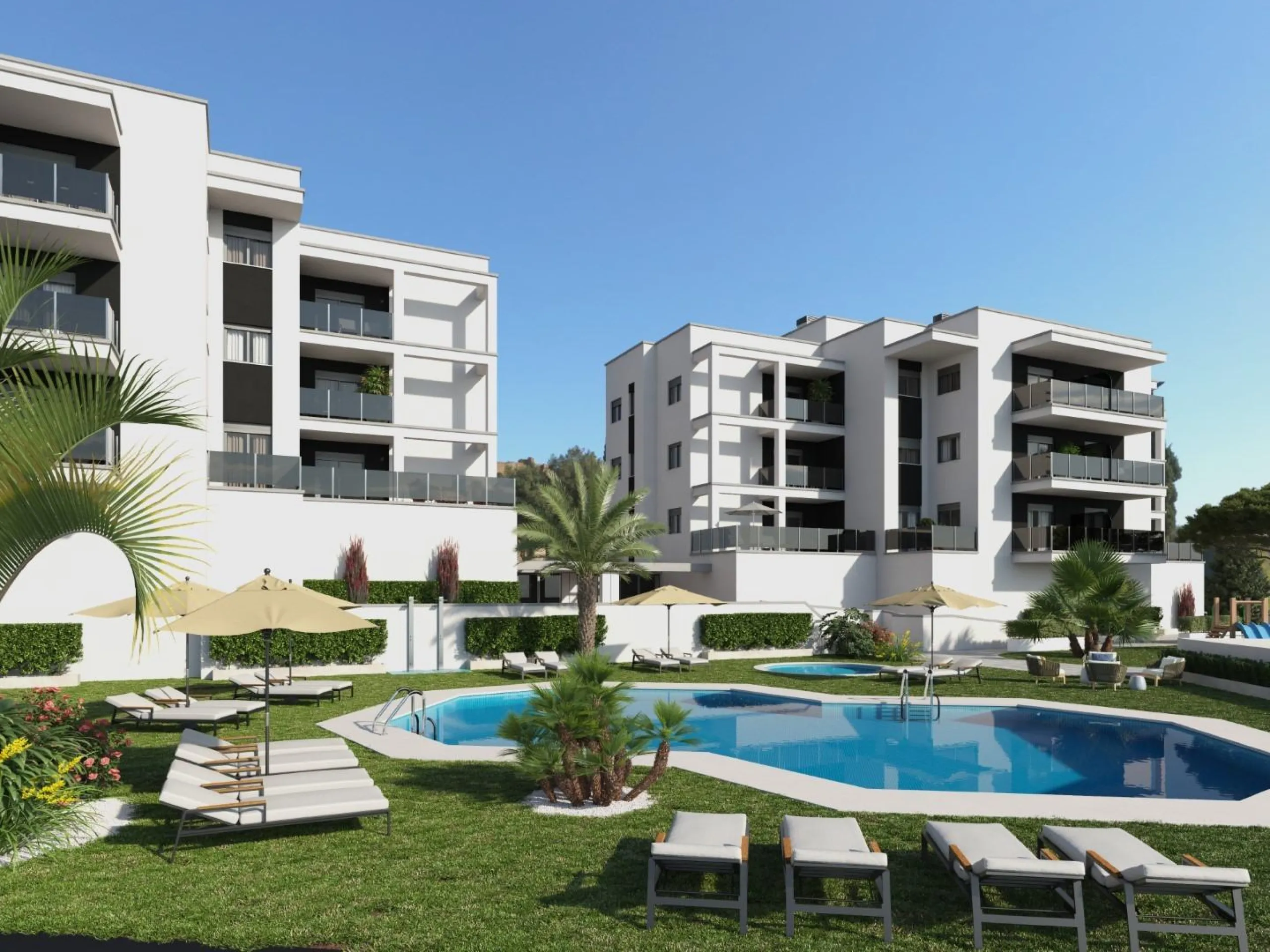 Newly built homes with community pool