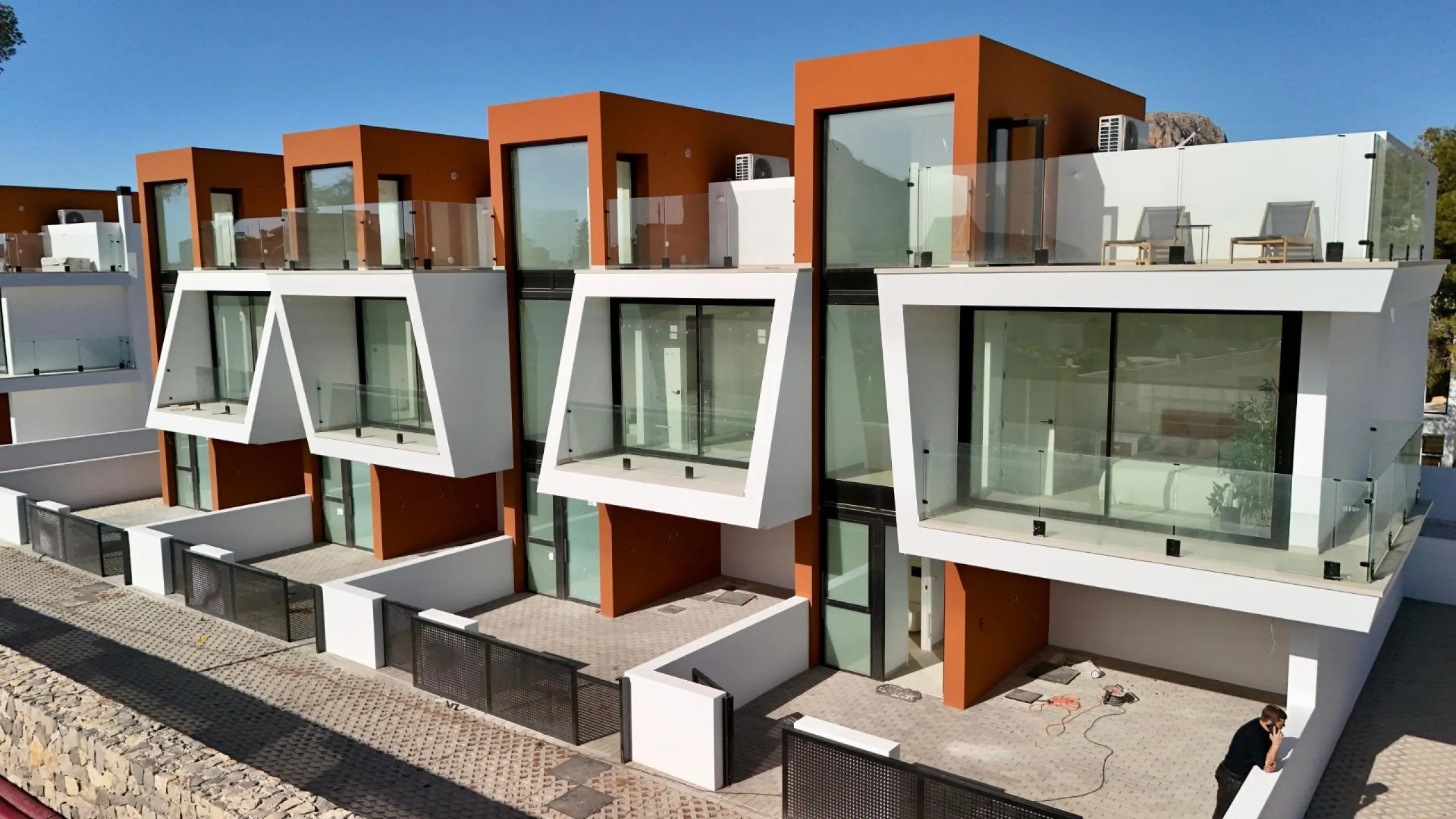 Newly built semi-detached single-family homes