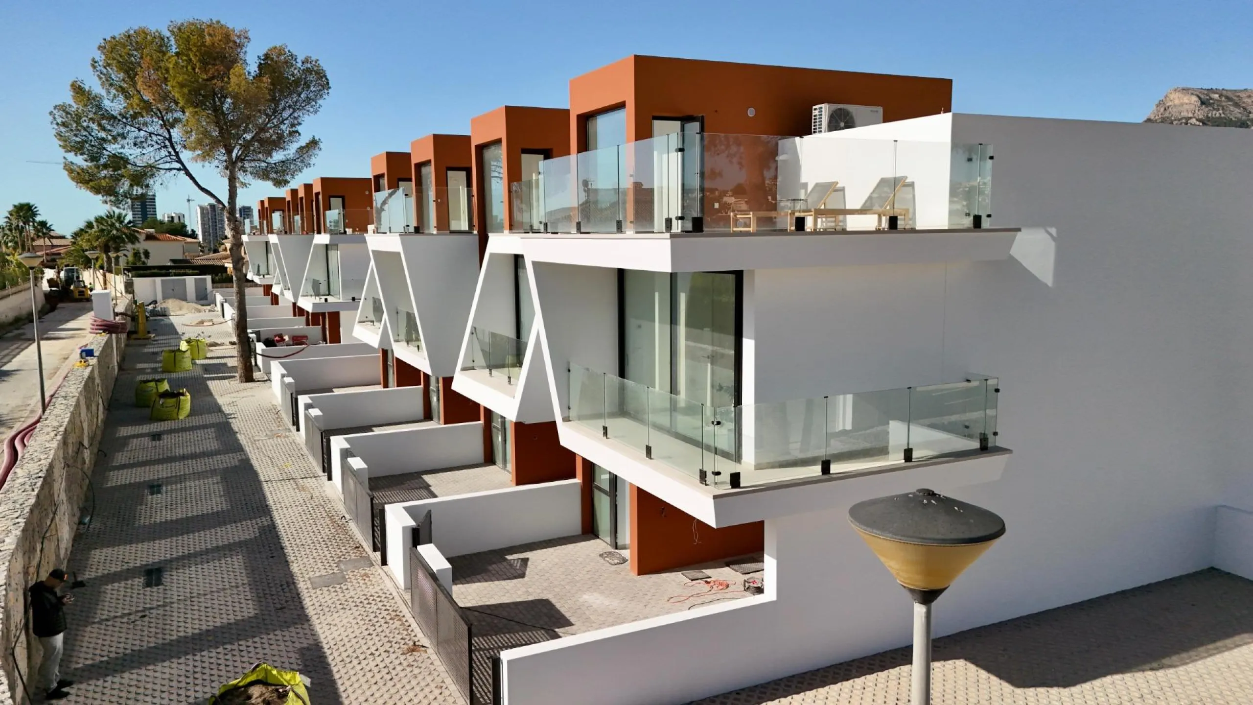 Newly built semi-detached single-family homes