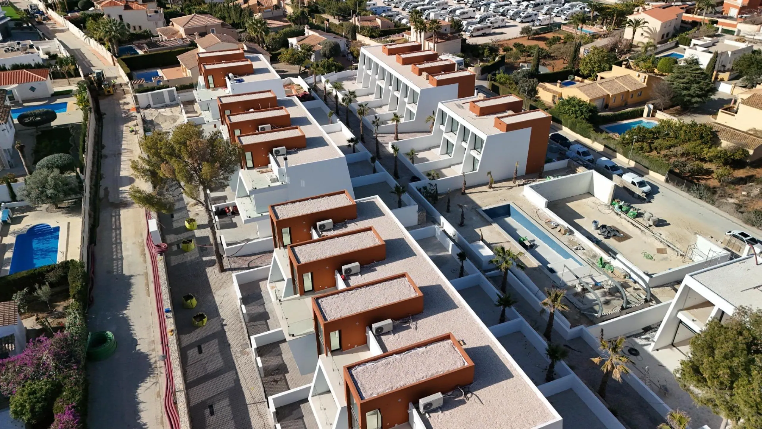 Newly built semi-detached single-family homes