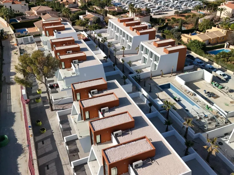 Newly built semi-detached single-family homes