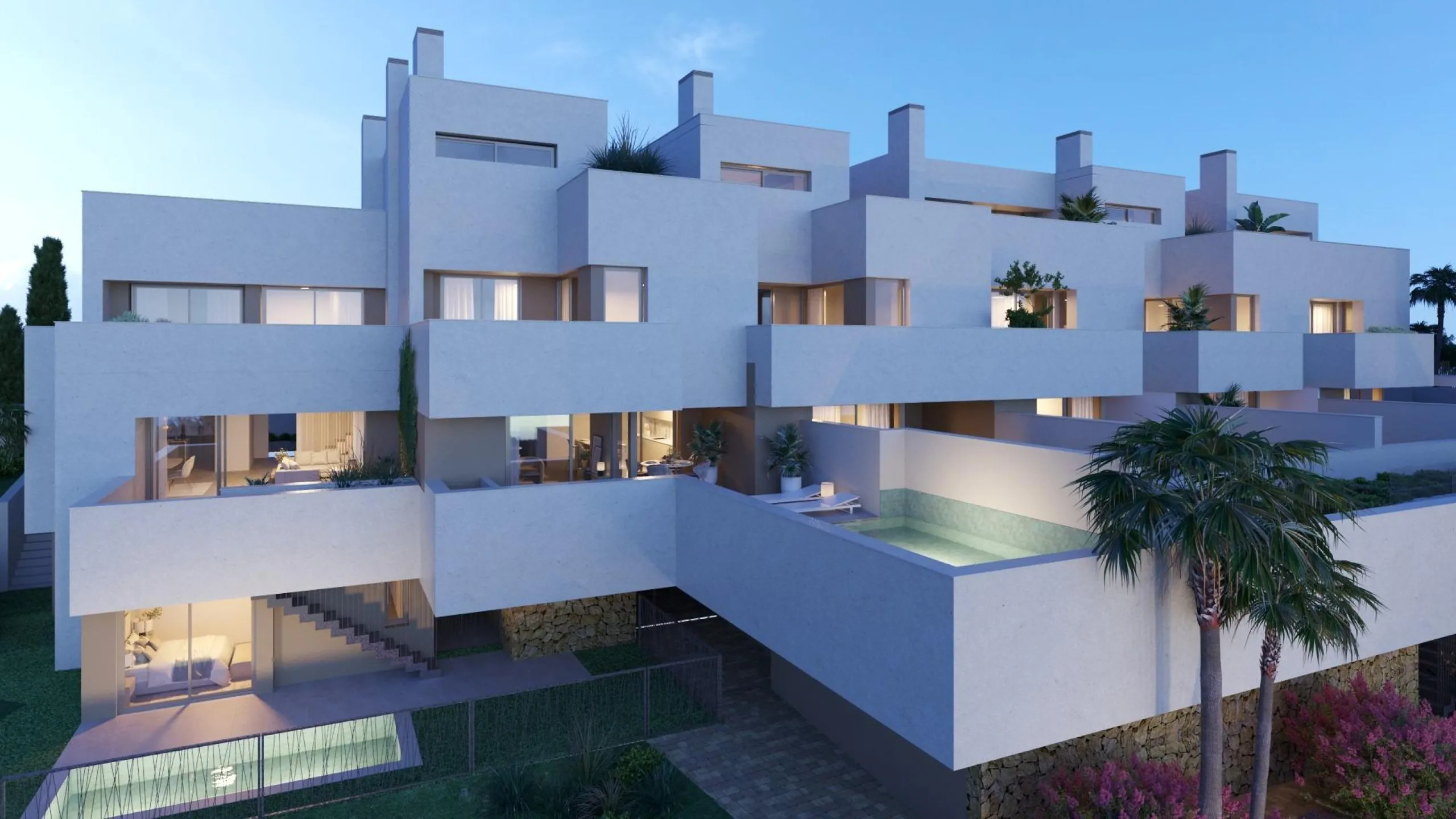 New luxury semi-detached homes with exclusive design with private pool