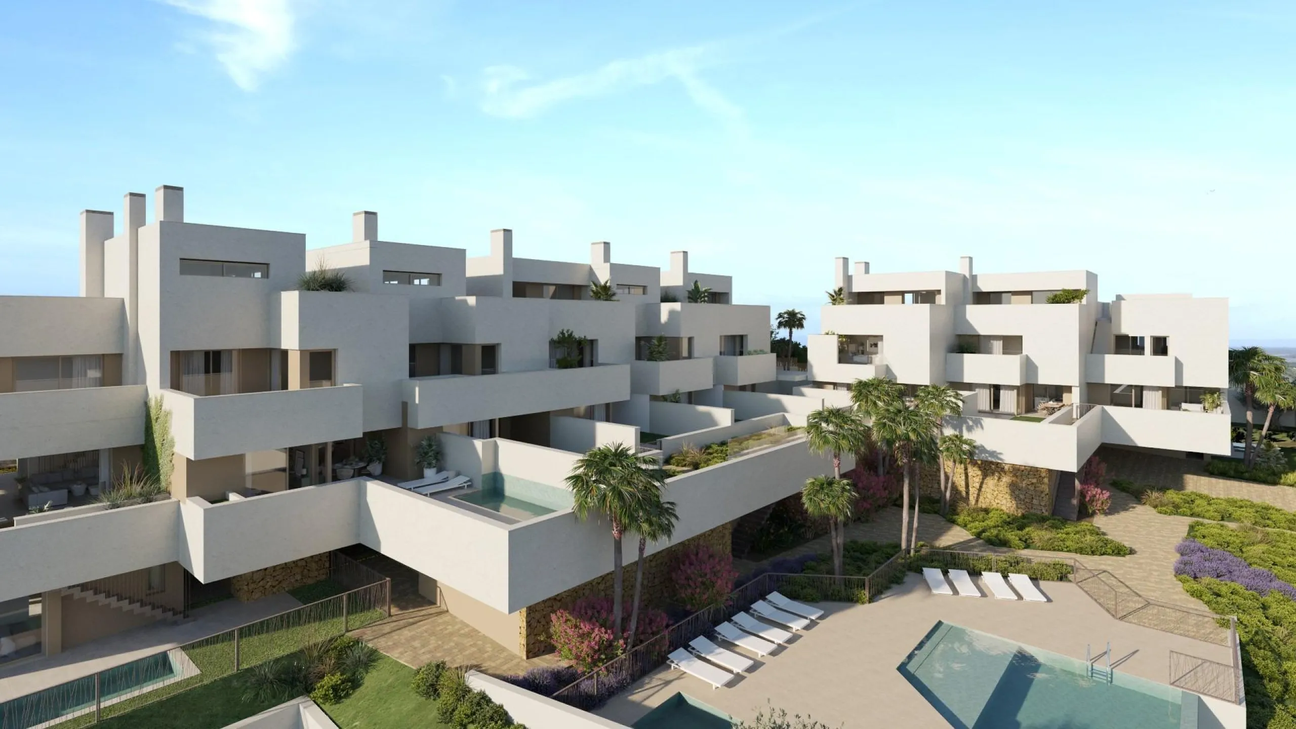 New luxury semi-detached homes with exclusive design with private pool