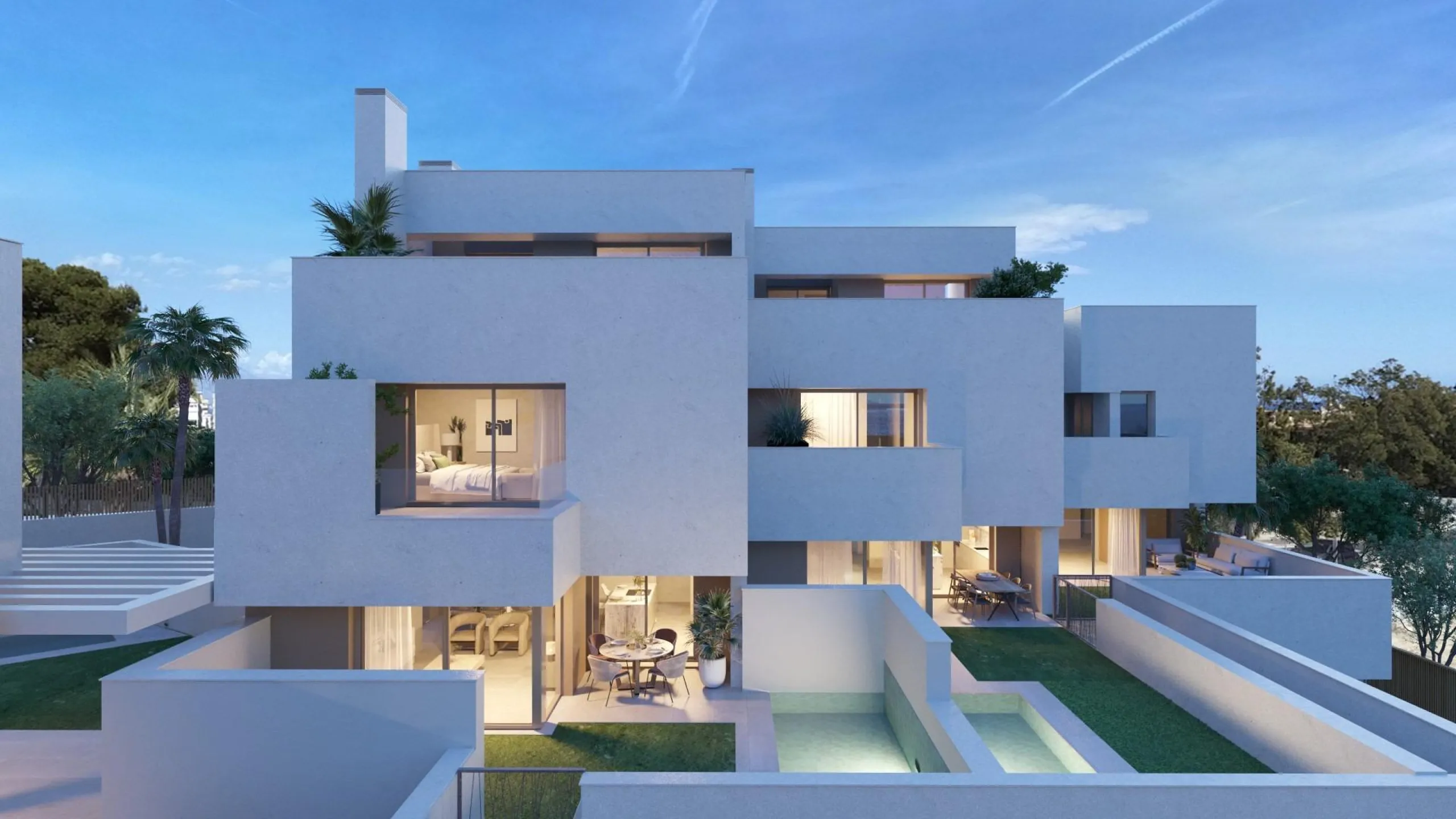 New luxury semi-detached homes with exclusive design with private pool