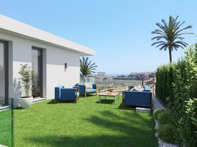 Detached houses with garden and pool
