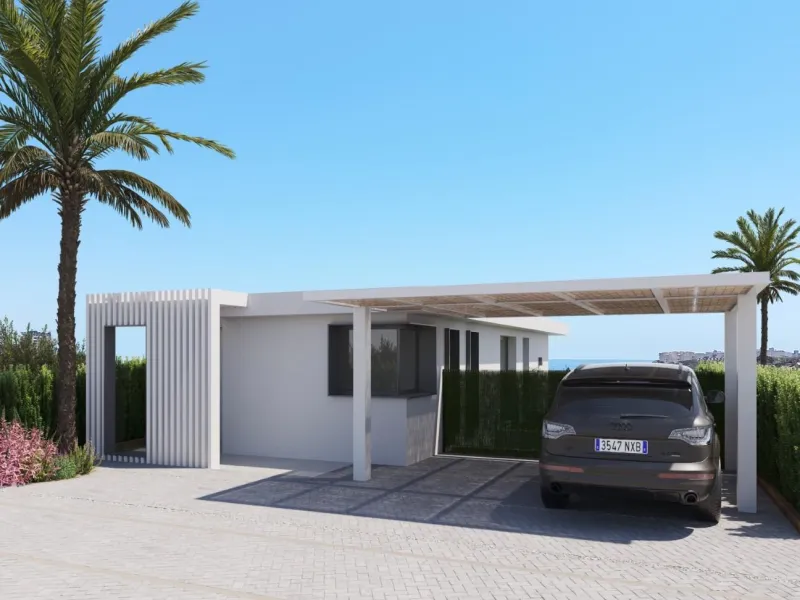Detached houses with garden and pool