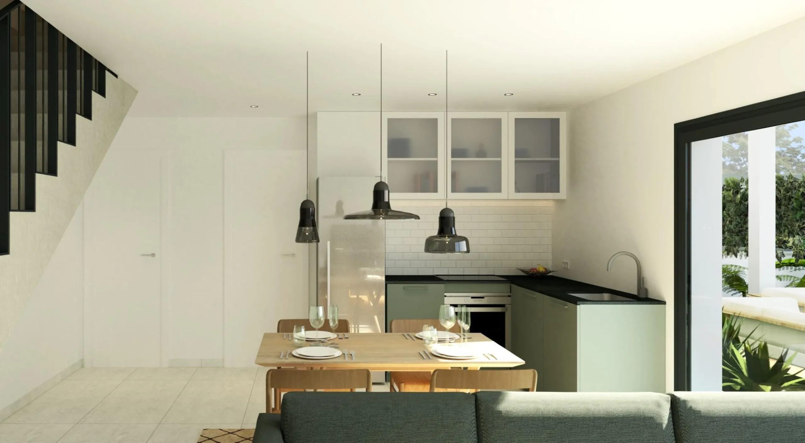 Newly built semi-detached homes ready to move into