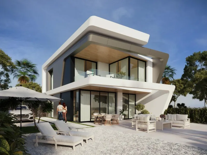 Newly built villas with sea views